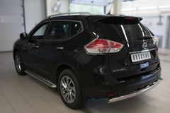 Защита заднего бампера D75х42 (дуга) для Nissan X-Trail 2015-