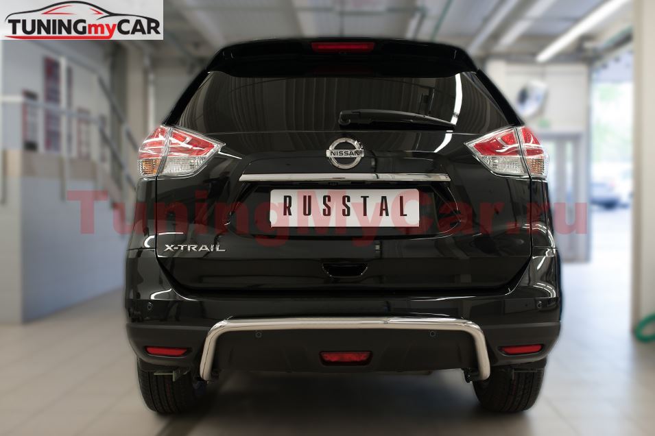 Защита заднего бампера D42 (волна) для Nissan X-Trail 2015-
