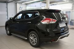Защита заднего бампера D42 (волна) для Nissan X-Trail 2015-