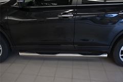 Пороги труба D76 с накладкой (вариант 3) для Nissan X-Trail 2015-