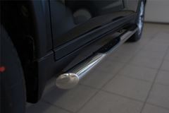 Пороги труба D76 с накладкой (вариант 1) для Nissan X-Trail 2015-