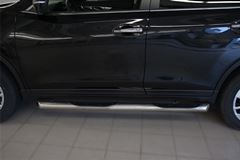 Пороги труба D76 с накладкой (вариант 1) для Nissan X-Trail 2015-