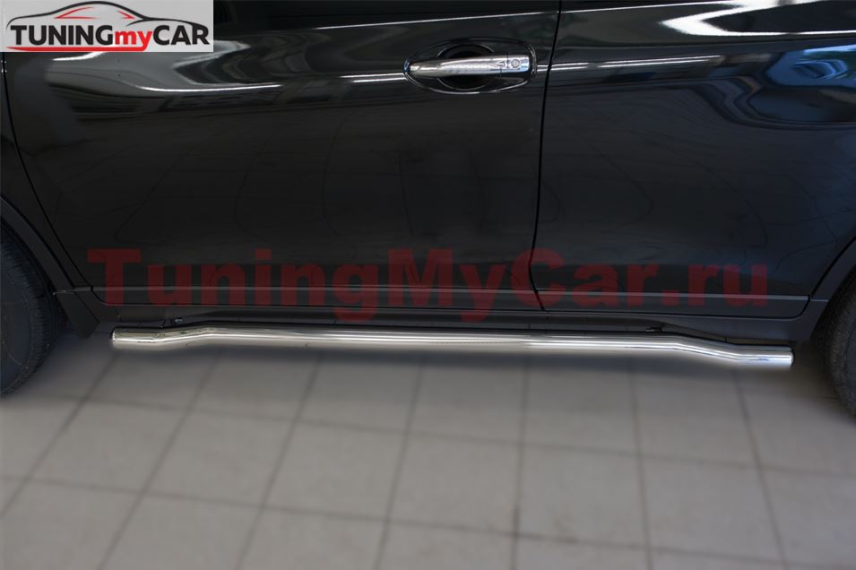Пороги труба D63 (вариант 3) для Nissan X-Trail 2015-