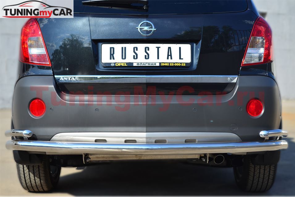 Защита заднего бампера D63 (секции) D42 (уголки) для Opel Antara 2012-