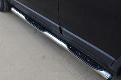 Пороги труба D76 с накладкой (вариант 2) для Opel Antara 2012-