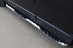 Пороги труба D76 с накладкой (вариант 1) для Opel Antara 2012-