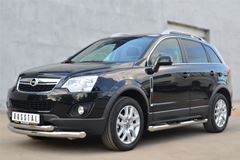 Пороги труба D76 с накладкой (вариант 1) для Opel Antara 2012-