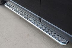 Пороги труба D42 с листом для Opel Antara 2012-