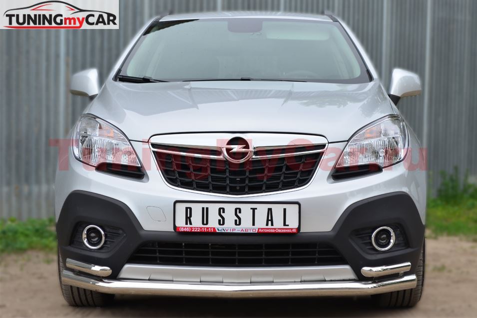Защита переднего бампера D63 (секции) D42 (уголки) для Opel Mokka 2013-