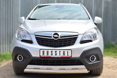 Защита переднего бампера 75х42 (дуга) для Opel Mokka 2013-