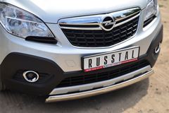 Защита переднего бампера 75х42 (дуга) для Opel Mokka 2013-