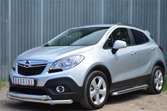 Пороги труба D42 с листом для Opel Mokka 2013-