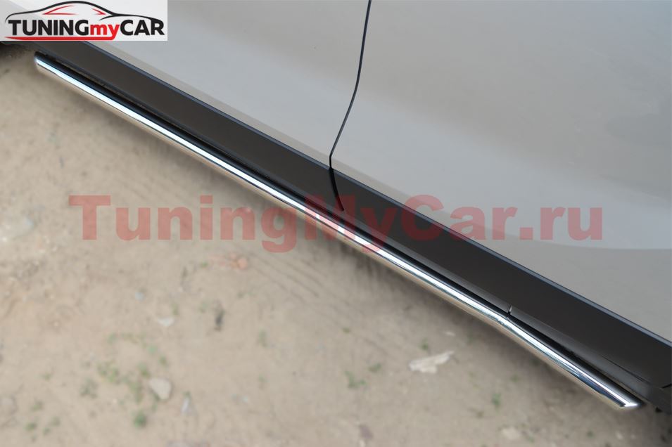 Пороги труба D42 (вариант 1) для Opel Mokka 2013-