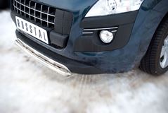 Декоративная защита переднего бампера D42(дуга) для Peugeot 3008 2009-