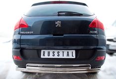 Защита заднего бампера D63/42 (дуга) для Peugeot 3008 2009-