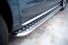 Пороги труба D42 с листом для Peugeot 3008 2009-