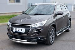 Защита переднего бампера D76/63 (дуга) для Peugeot 4008 2012-