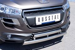 Защита переднего бампера D75х42/75X42 овалы для Peugeot 4008 2012-