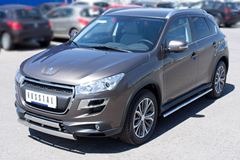 Защита переднего бампера D75х42/75X42 овалы для Peugeot 4008 2012-