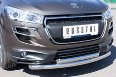 Защита переднего бампера D63/63 (дуга) для Peugeot 4008 2012-