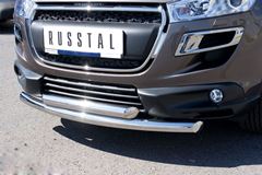 Защита переднего бампера D63/63 (дуга) для Peugeot 4008 2012-