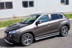 Защита переднего бампера D63/63 (дуга) для Peugeot 4008 2012-