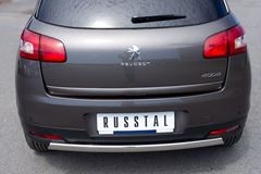 Защита заднего бампера D75х42 овал для Peugeot 4008 2012-