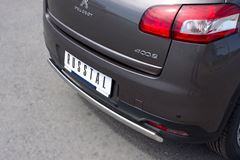 Защита заднего бампера D75х42 овал для Peugeot 4008 2012-