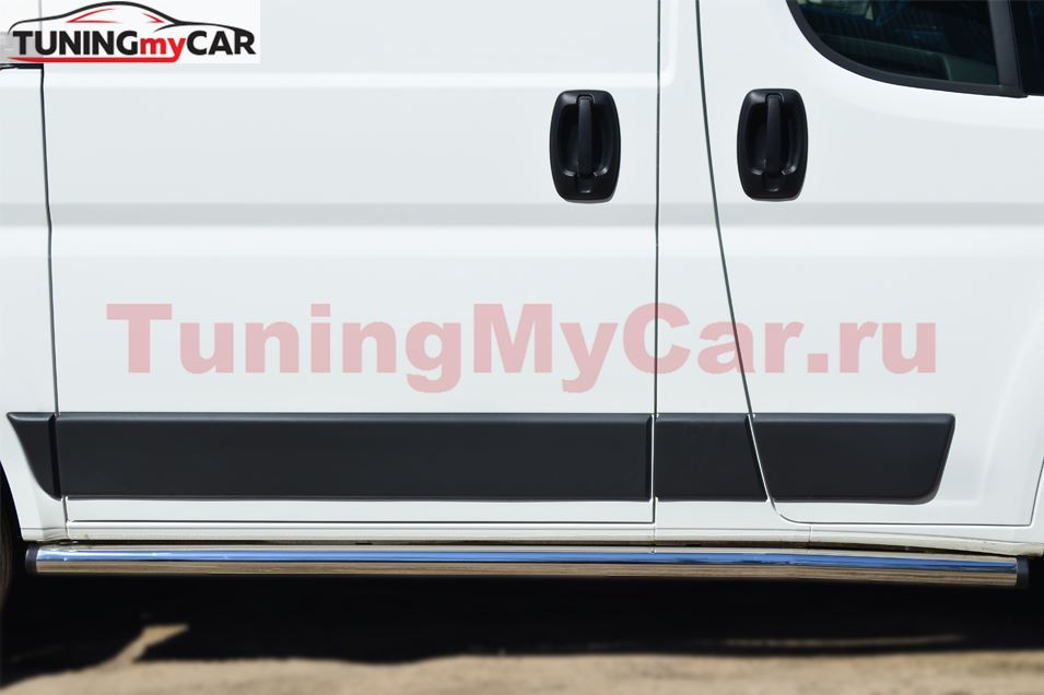 Пороги труба D63 (вариант 2) для Peugeot Boxer L1H1 2006-2015
