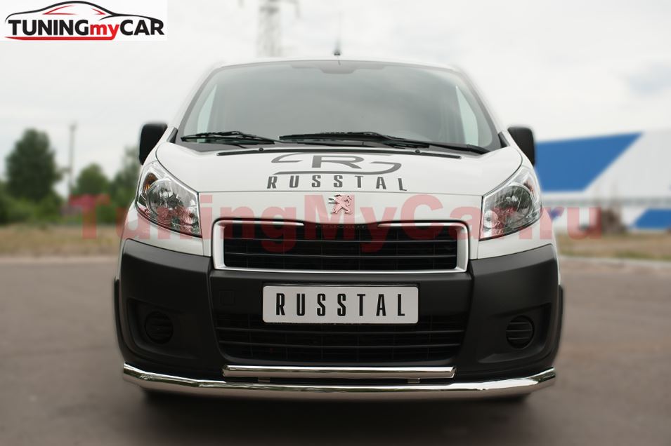 Защита переднего бампера D63 (секции) D42 (дуга) для Peugeot Expert 2007-