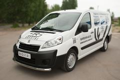 Защита переднего бампера D63 (секции) для Peugeot Expert 2007-
