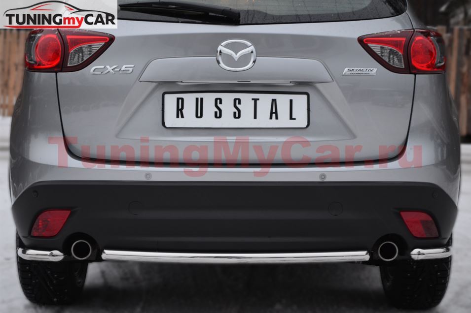 Защита заднего бампера уголки D42 для Mazda CX-5 2011-