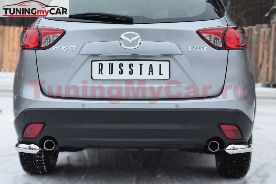 Защита заднего бампера уголки D63 для Mazda CX-5 2011-