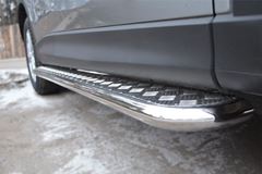 Пороги труба D42 с листом для Mazda CX-5 2011-