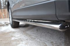Защита порогов 75х42 с проступью для Mazda CX-5 2011-