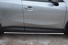Защита порогов 75х42 с проступью для Mazda CX-5 2011-