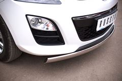Защита переднего бампера D75х42 овал для Mazda CX-7 2010-2013