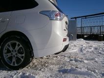 Накладка и "клыки" на задний бампер Mitsubishi Outlender 3 от 2012 г.в. 