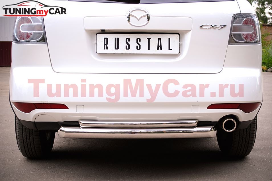 Защита заднего бампера D76/42 (дуга) для Mazda CX-7 2010-2013