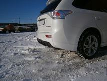 Накладка и "клыки" на задний бампер Mitsubishi Outlender 3 от 2012 г.в. 