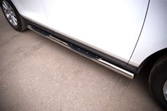 Пороги труба D76 с накладками (вариант 3) для Mazda CX-7 2010-2013