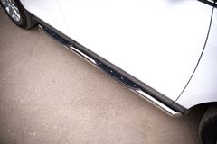 Пороги труба D76 с накладками (вариант 1) для Mazda CX-7 2010-2013