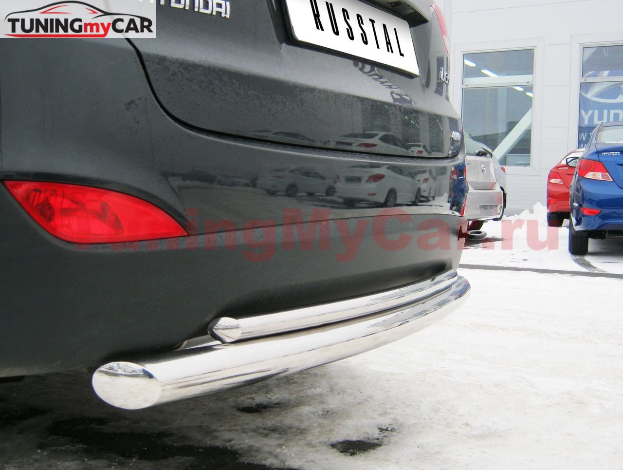 Защита заднего бампера D76/42 (дуга) для Hyundai IX35 2010-2012