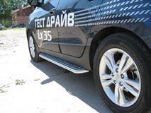 Пороги труба D42 C листом для Hyundai IX35 2010-2012