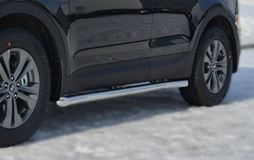 Пороги труба D63 (вариант 1) для Hyundai Santa Fe 2009-2011