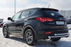 Защита заднего бампера D63 /D63 (дуга) для Hyundai Santa Fe 2012-2015