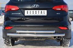 Защита заднего бампера D63 /D63 (дуга) для Hyundai Santa Fe 2012-2015