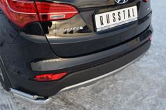 Защита заднего бампера уголки D63/42 для Hyundai Santa Fe 2012-2015