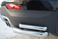 Защита заднего бампера уголки D63/42 для Hyundai Santa Fe 2012-2015
