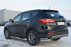 Защита заднего бампера уголки D63/42 для Hyundai Santa Fe 2012-2015